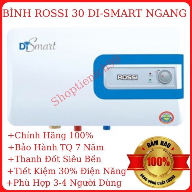 Bình Nóng Lạnh Rossi Di-Smart Bình Ngang 15-20-30 Lít Chính Hãng Giá Rẻ Tại Hà Nội.