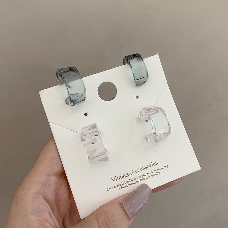 Bông tai nhựa acrylic phối bạc S925 cá tính thời trang cho nữ