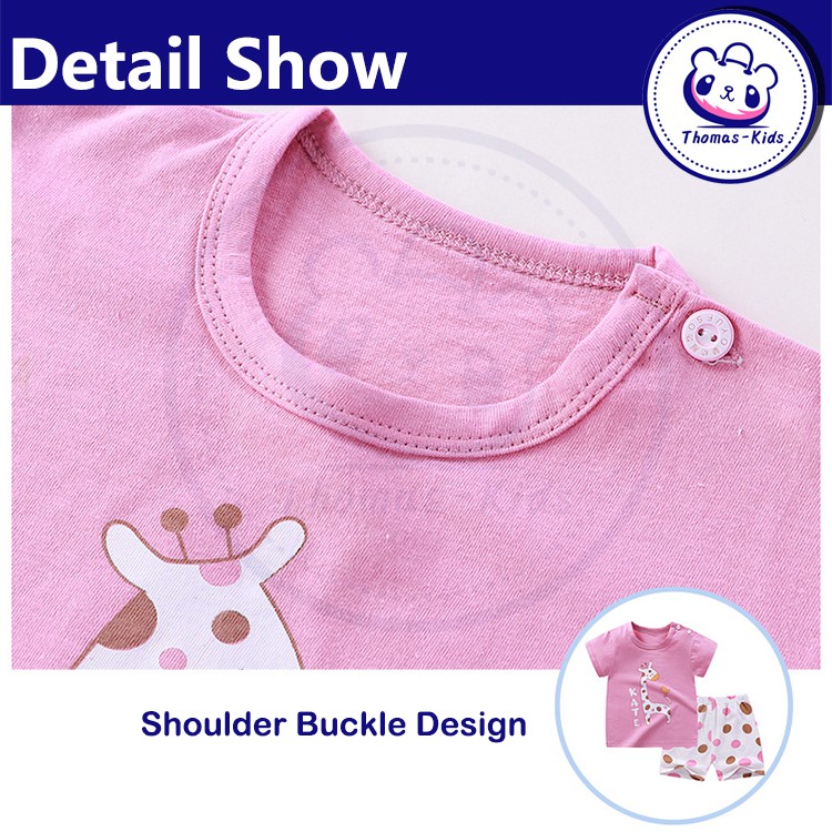 Bộ Đồ Cotton In Họa Tiết Động Vật Vui Nhộn Thời Trang Cho Bé Trai Gái 1-5 Tuổi