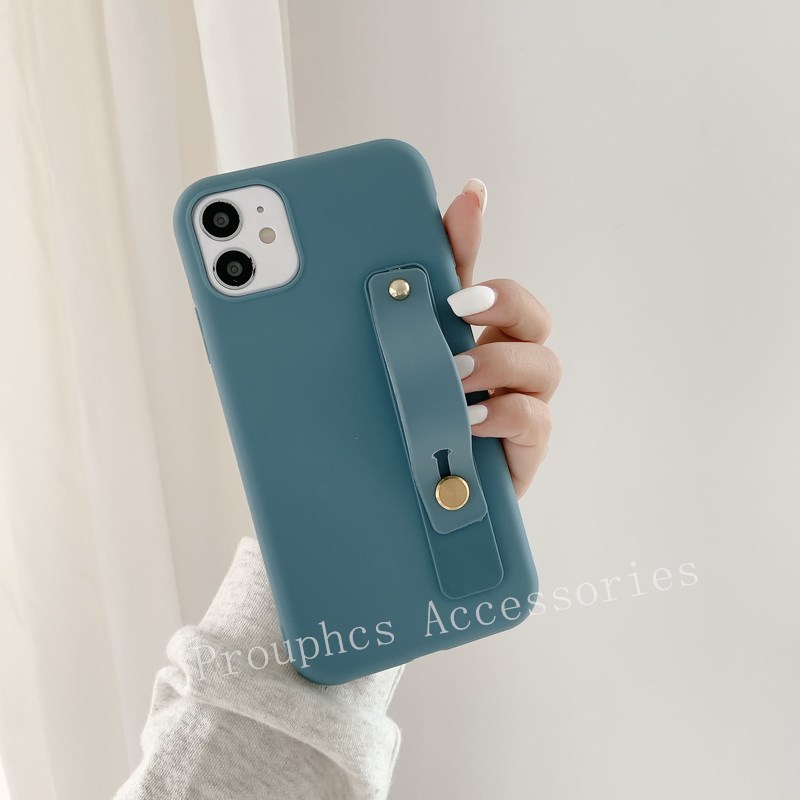 Realme C20 C21Y C25S C12 C11 2021 8 5G OPPO A15S A54 A93 Casing  Wrist Strap Hand Band Soft TPU Case