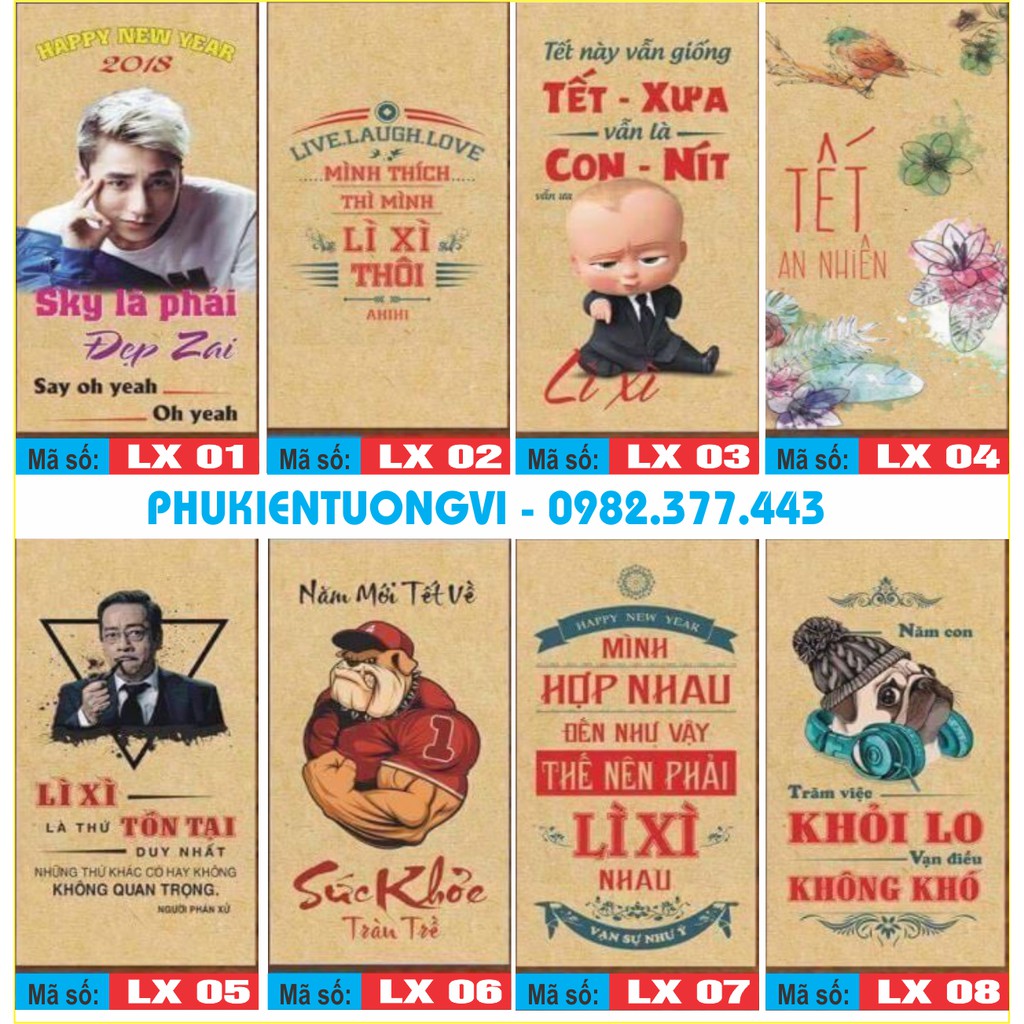 Set 01 Túi Lì Xì Tết 2018 (1 Túi có 10 bao lì xì)