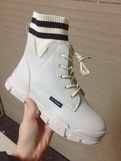 [New Fashion] Boot Nữ Chất Da Mềm Cổ Phối Chun Len Fashion M6 (Fullbox) | BigBuy360 - bigbuy360.vn