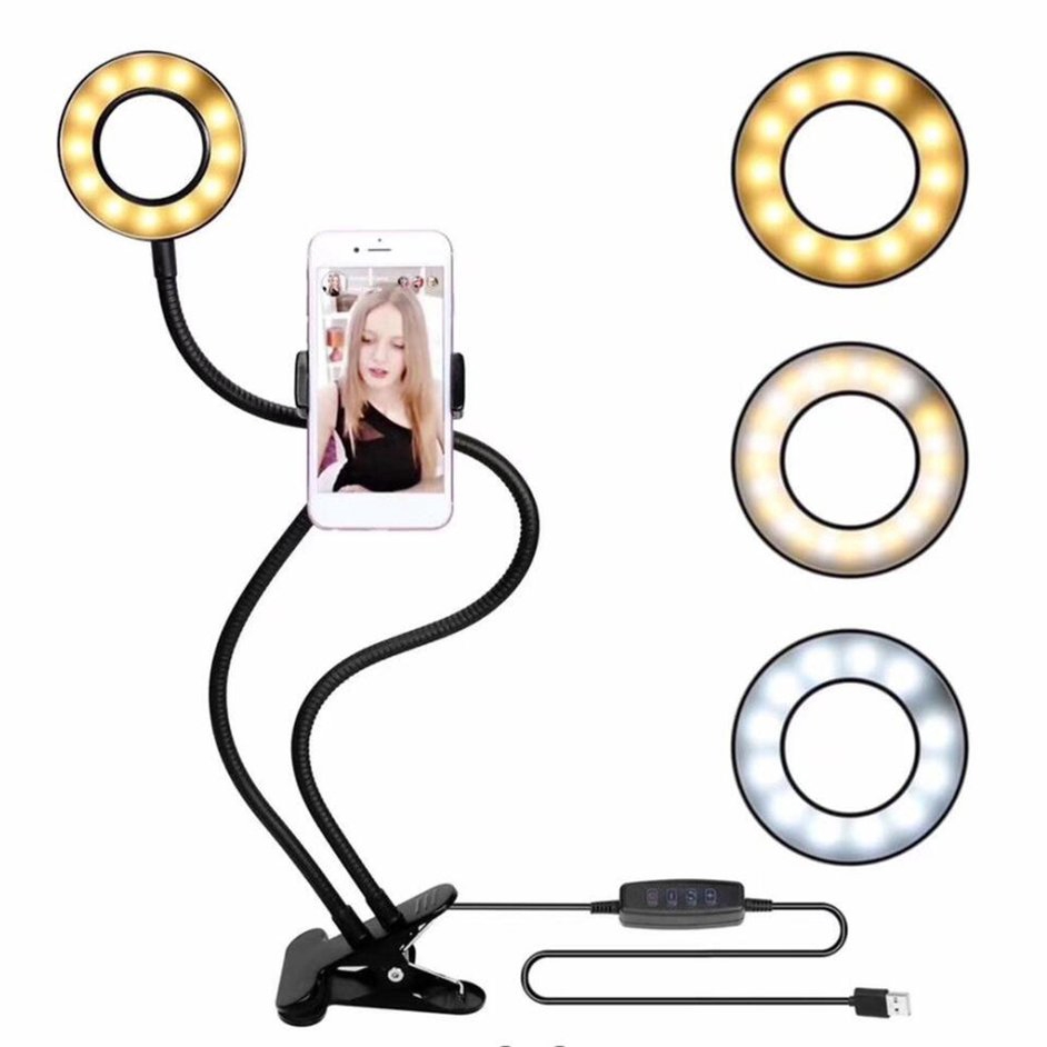 [0609] USB Charging Power LED Selfie Ring Filling Light With Mobile Phone Clip Holder