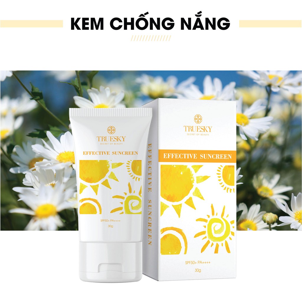 [Mã FMCGMALL -8% đơn 250K] Kem chống nắng chiết xuất nhân sâm Hàn Quốc SPF 50+ PA+++ Truesky Effective Sunscreen 30ml | BigBuy360 - bigbuy360.vn