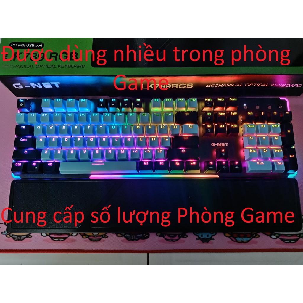 Bàn Phím G-Net LK789 RGB / Chính Hãng / phím cơ quang chống nước. Bảo hành 24 tháng, cung cấp sửa chữa cho phòng Game