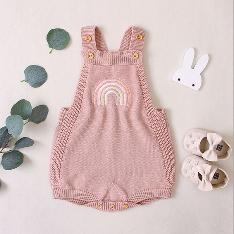 Bộ Áo Liền Quần Bằng Len Không Tay Thời Trang Mùa Thu Dành Cho Bé Trai Gái 0-24 Tháng Tuổi