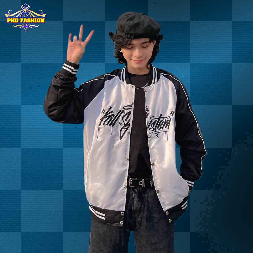 Áo khoác bomber unisex chất dù 2 lớp cao cấp không bong tróc chất vải mịn không xù lông, cam kết video kèm ảnh chụp | BigBuy360 - bigbuy360.vn