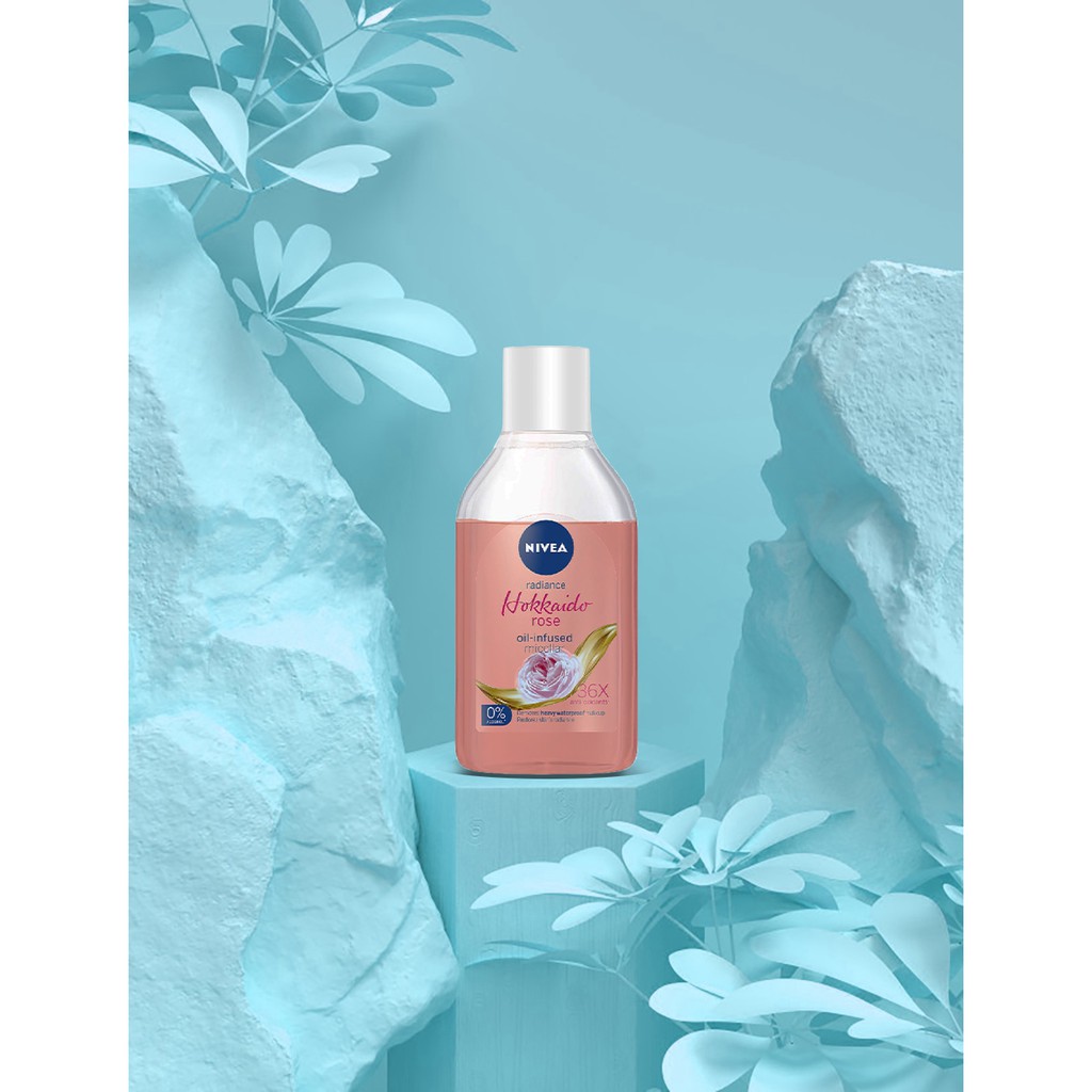 Dầu Tẩy Trang Nivea Hokkaido Rosy White Oil-Infused Micellar 0% Alcohol Chiết Xuất Hoa Hồng 400ml