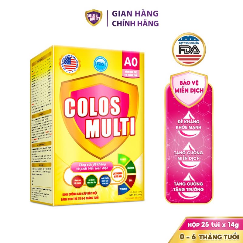 Sữa non Colos Multi A0 hộp 25 gói x 14g (0-6 tháng tuổi)