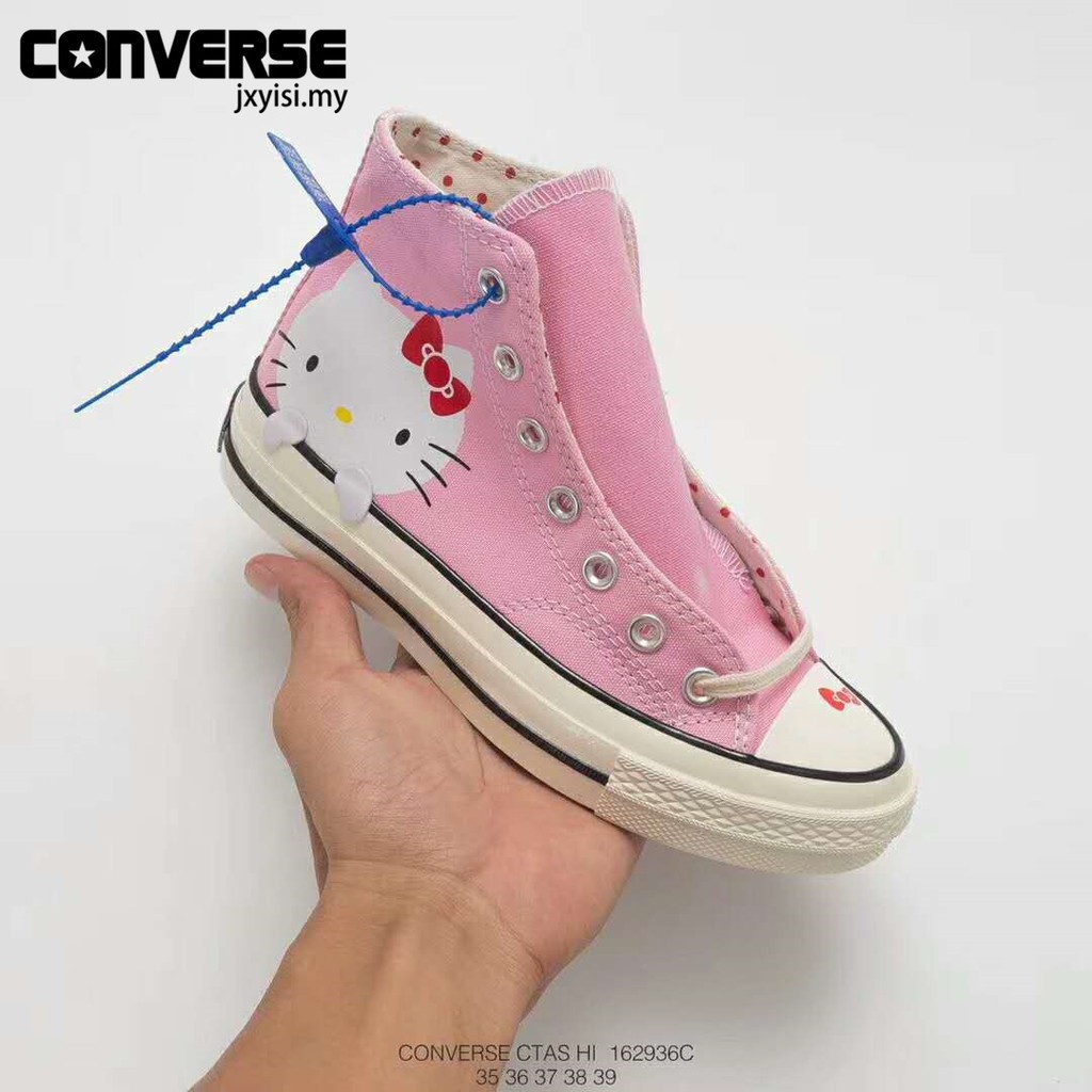 Hello Kitty Converse Chuck Taylor 1970s HI women pink sneakers canvas Shoes ori