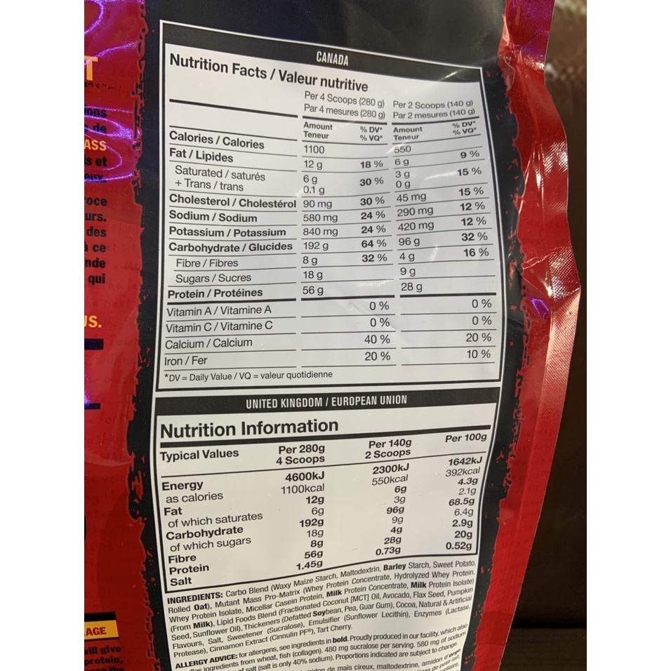 Mass Tăng Cân MUTANT MASS GAINER 15lbs,Hỗ Trợ Tăng Cân,Tăng Cơ Nhanh Chóng,Bổ Sung Dinh Dưỡng Cho Ngừoi Kén Ăn