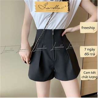 Quần đùi nữ short, quần đùi ống rộng lưng cao mặc nhà bigsize thể thao LAMELLA QĐ01