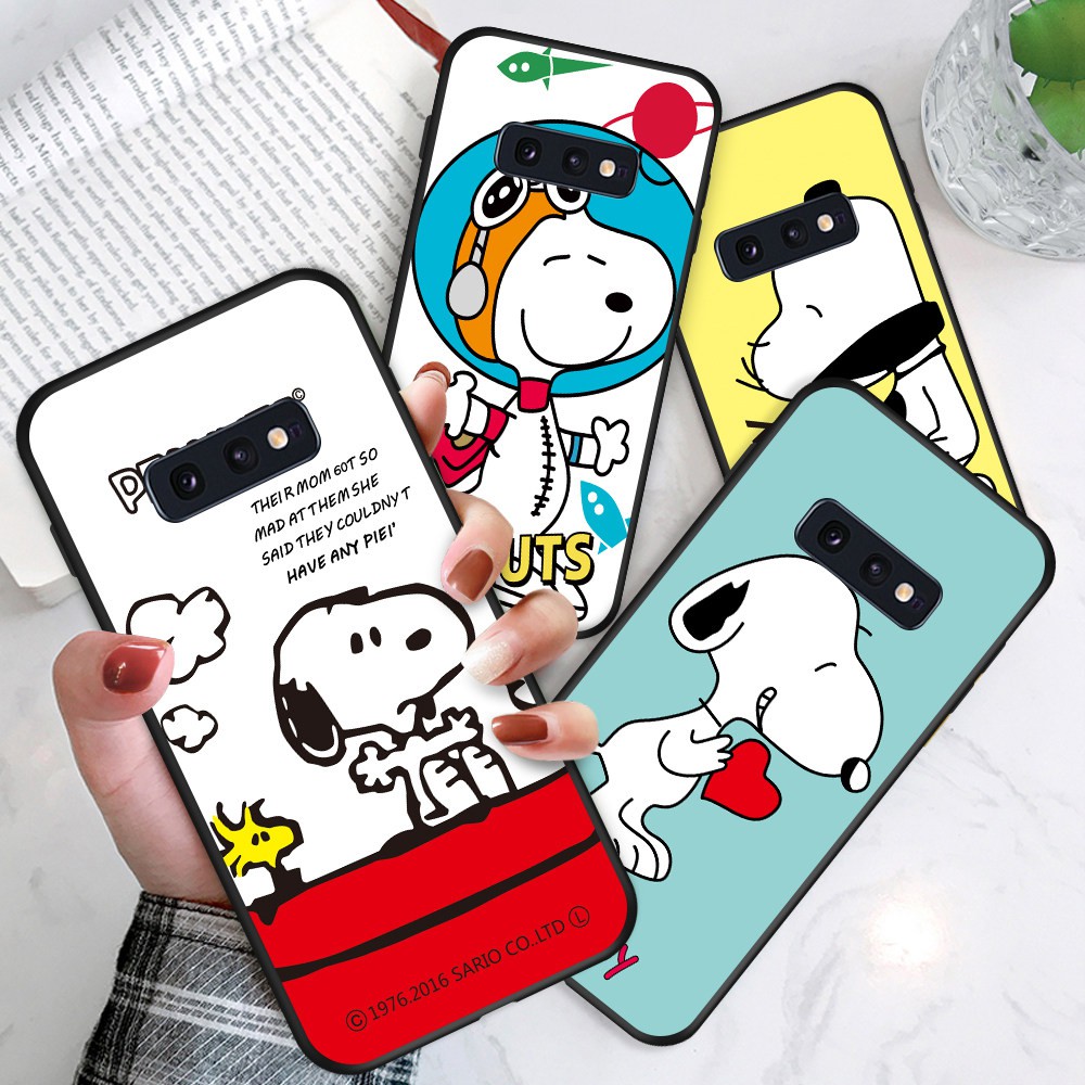 Samsung Galaxy S9 Plus S8 S7 S6 Edge S8+ S9+ For Soft Case Silicone Casing TPU Cute Cartoon Snoopy Dog Phone Case Full Cover Simple Macaron Matte Shockproof Back Cases