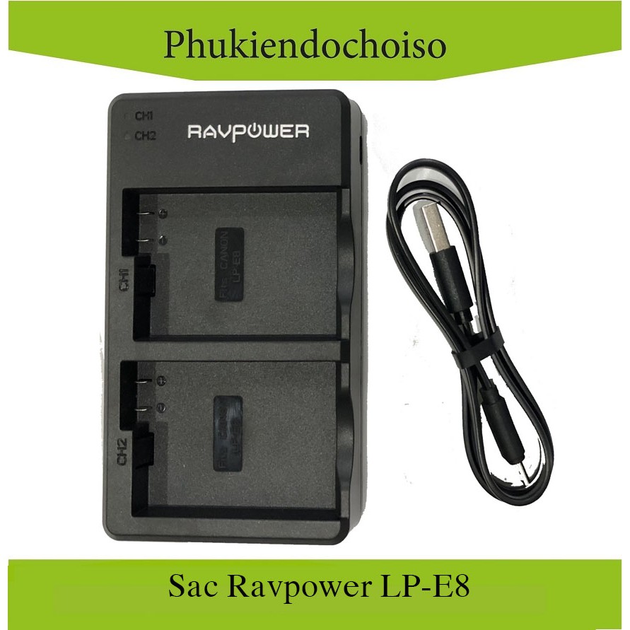 Sạc máy ảnh Ravpower cho Canon LP-E8