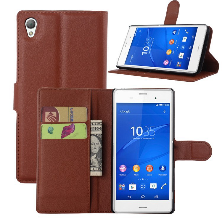 Bao da điện thoại có ngăn đựng thẻ cho Sony Xperia M4 Aqua / M4