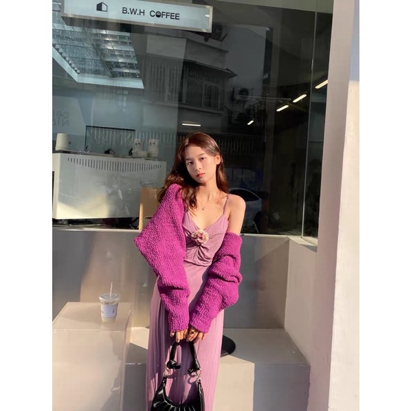 Áo khoác ngoài lông xù kèm ảnh thật khách trung