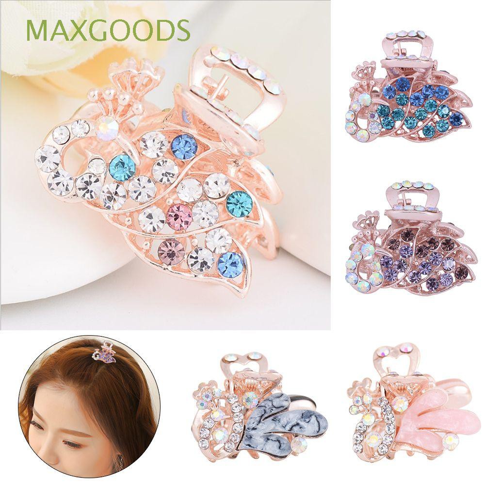 Kẹp tóc hình chim công đính kim cương giả xinh xắn dành cho nữ