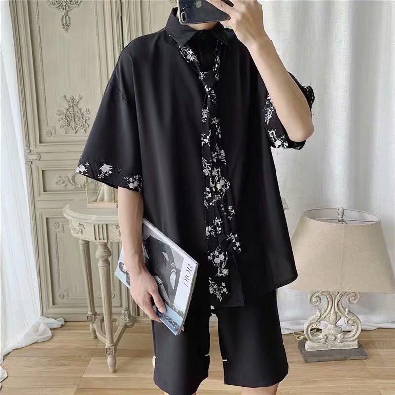 Áo sơ mi tay lỡ giả 2 lớp phong cách Hàn Quốc thời trang cho nữ