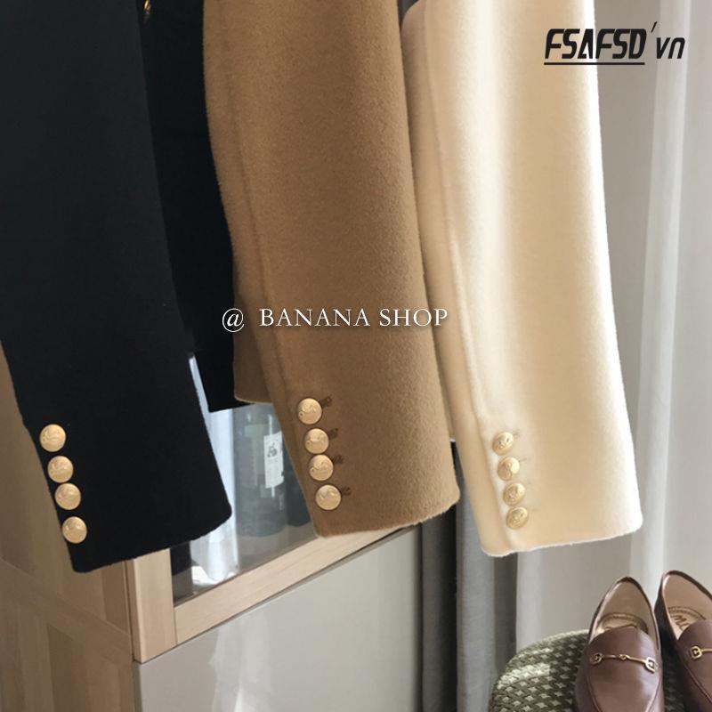 Áo Khoác Len Cổ Tròn Dáng Ngắn Thời Trang