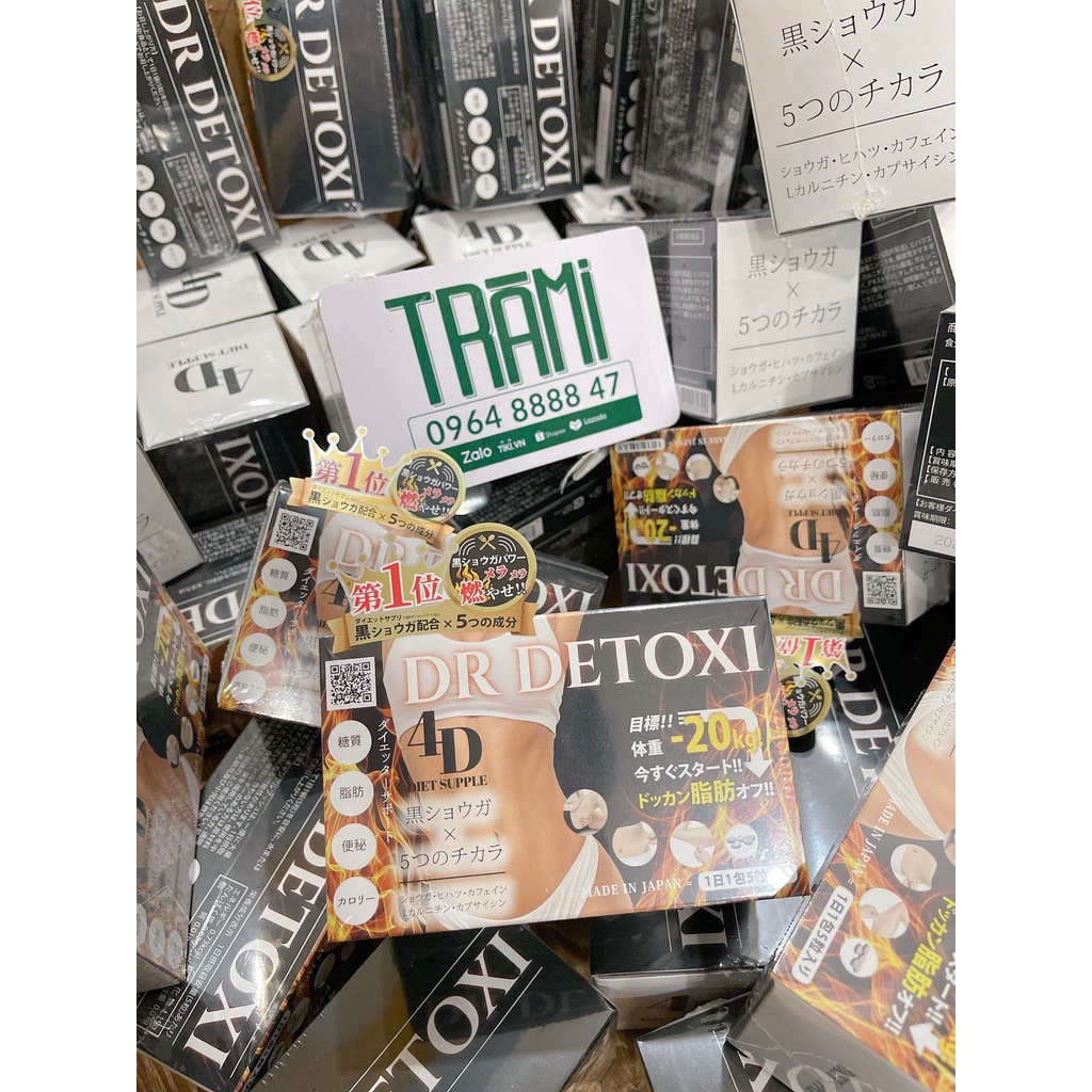 [CHÍNH HÃNG] Viên Uống Detox Giảm Cân Dr Detoxi 4D Hộp 30 Gói Nhật Bản.