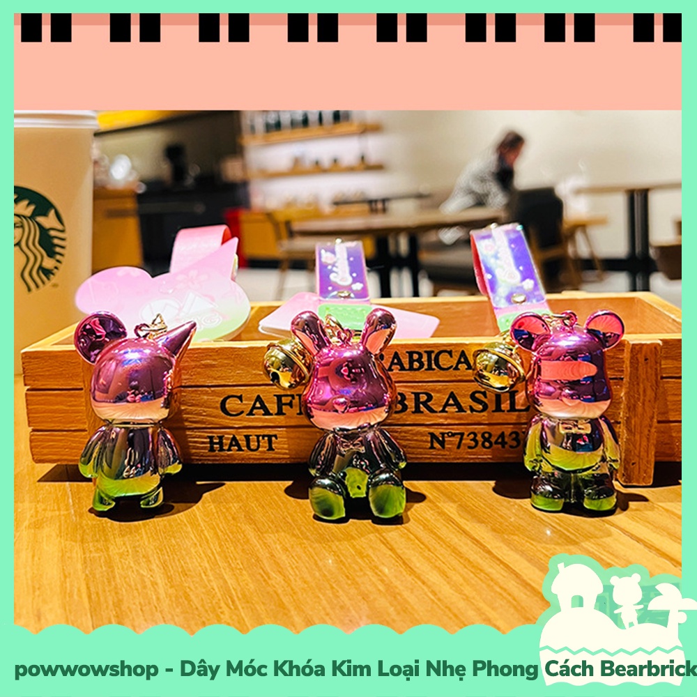 [Sẵn VN - Hỏa Tốc] Dây Móc Khóa Kim Loại Nhẹ Phong Cách Bearbrick Mix Match Colorful Days