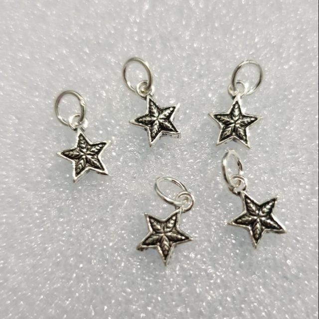 Charm bạc 925 ngôi nhỏ sao treo 7x9mm