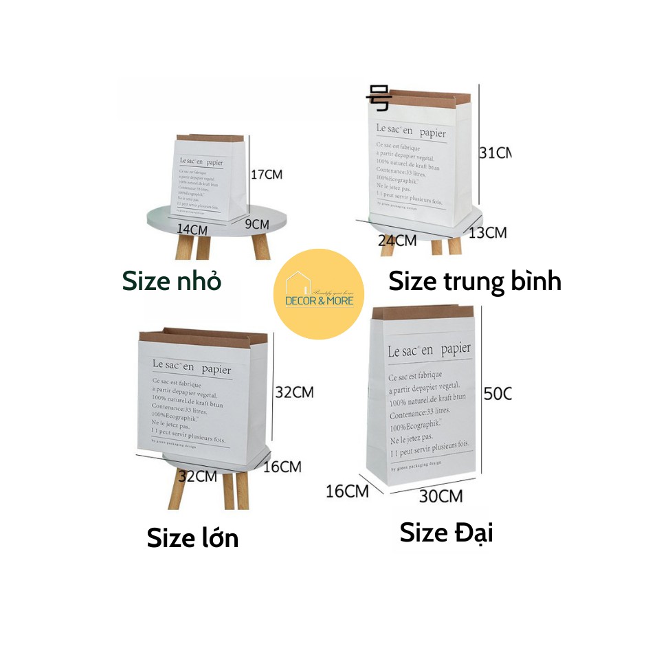 Túi giấy đựng hoa Kraft, dùng trang trí nhà có 2 lớp trong và ngoài, túi dày, đứng túi, nhiều size