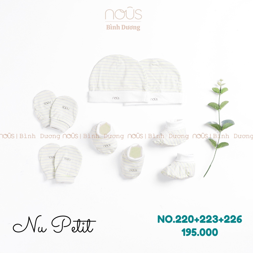 [FULL] Set Phụ Kiện Cho Bé Sơ Sinh - 2 Bao Tay Nous - 2 Bao Chân Nous - 2 Mũ Nous (Size Sơ sinh Newborn) đủ màu - BIPBIP