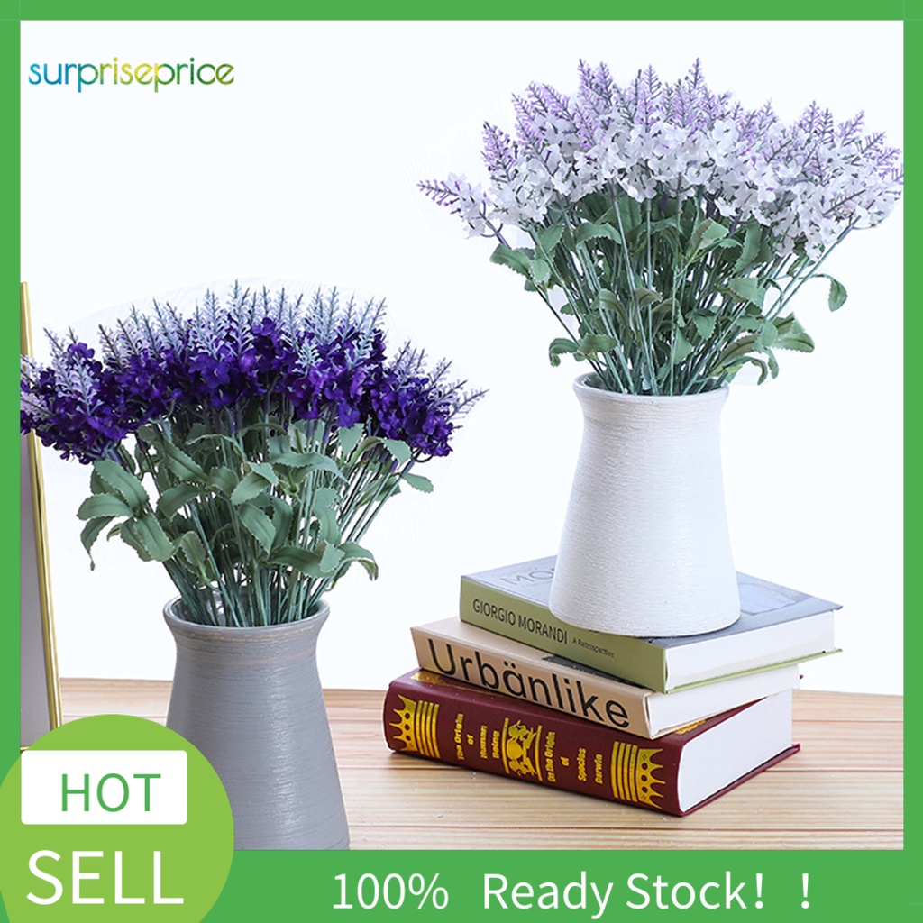 Bó hoa oải hương nhân tạo bằng nhựa màu sắc tươi sáng dùng trang trí nhà ở