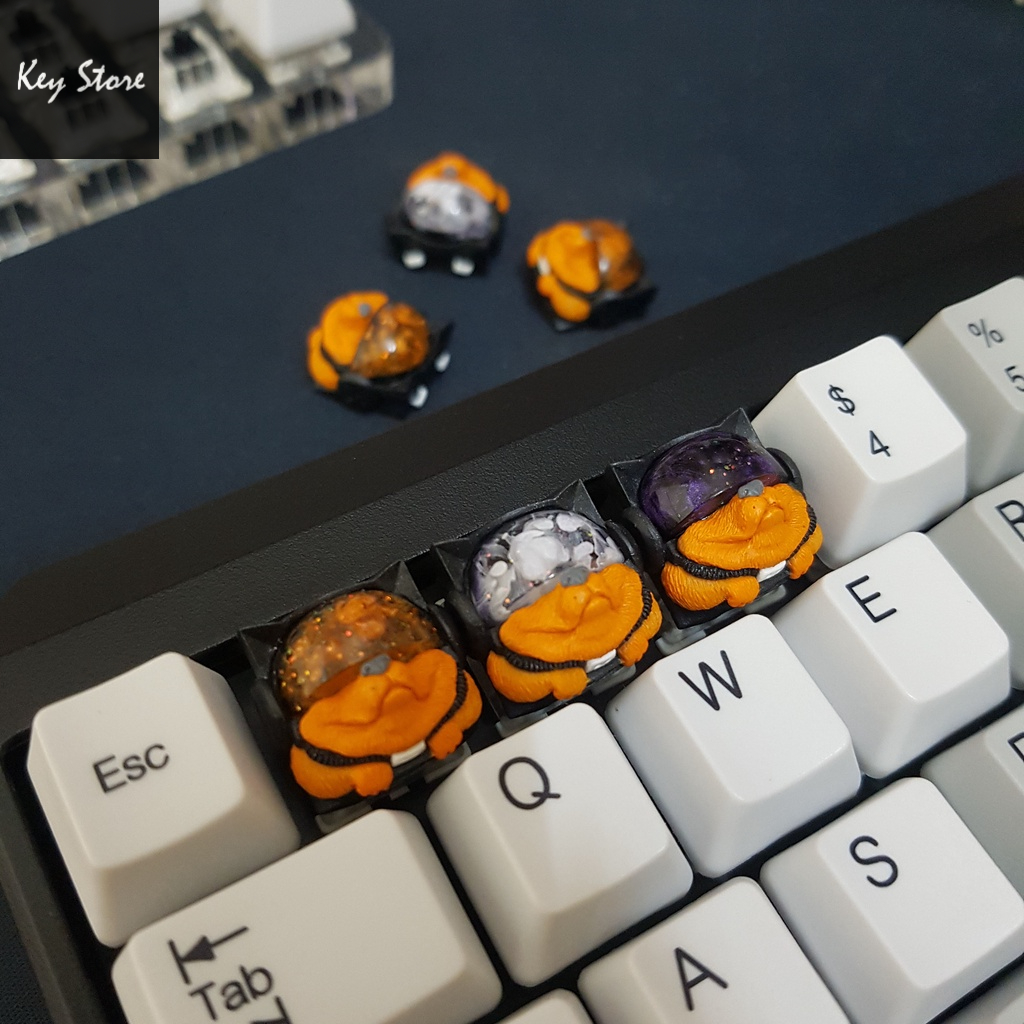Nút bàn phím cơ artisan keycap sirius màu cam carbon