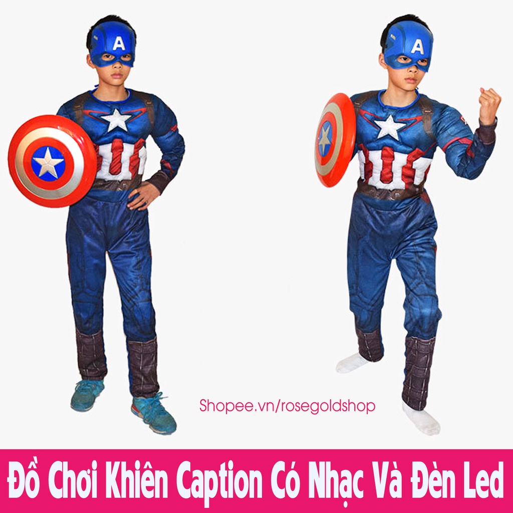 Đồ Chơi Khiên Caption American Size Lớn 35cm Có Nhạc Và Đèn Led Siêu Chất, Có Sẫn Pin