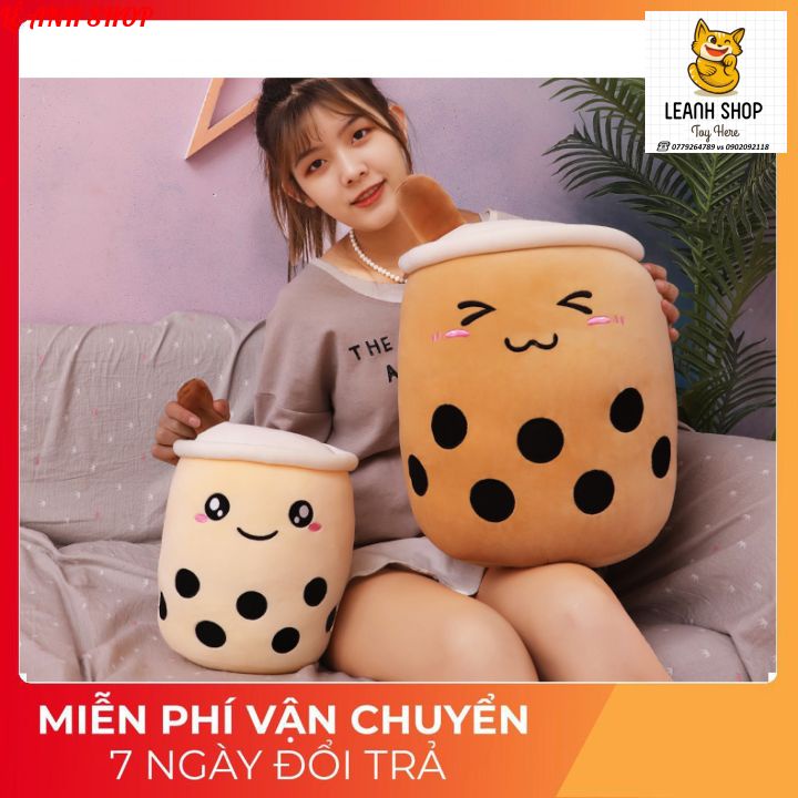 Gấu bông trà sữa gối ôm cute mini giá rẻ size 27cm quà tặng xinh xắn