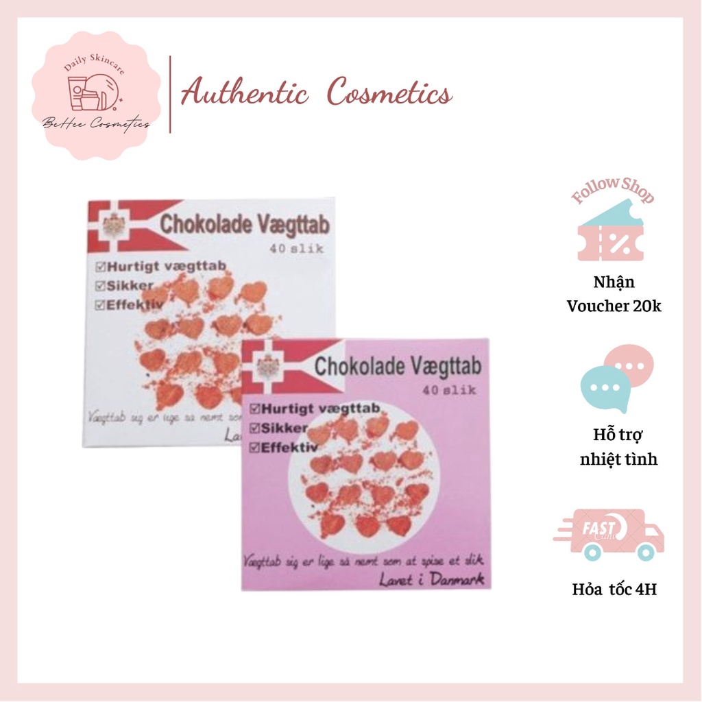 Socola Chokolade Vaegttab Hỗ Trợ Giảm Cân - Lẻ 1 Gói 20 Viên