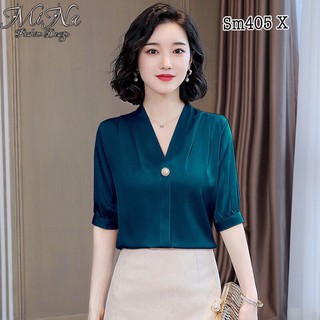 Áo sơ mi tay lỡ cổ tim 404