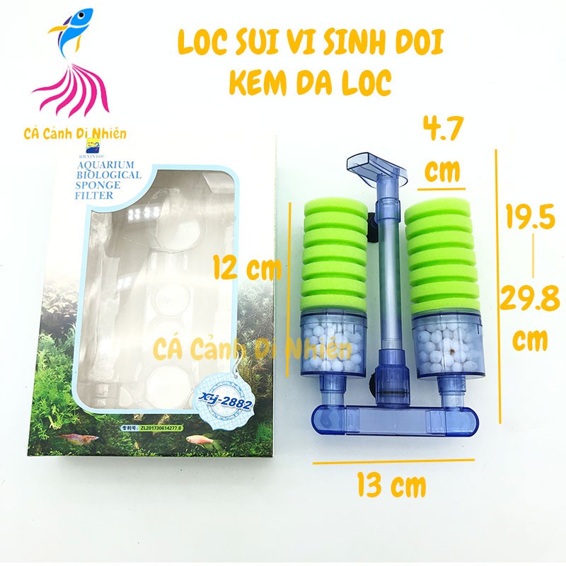 Lọc sủi vi sinh hơi bio bông ĐÔI kèm vật liệu lọc XY-2882