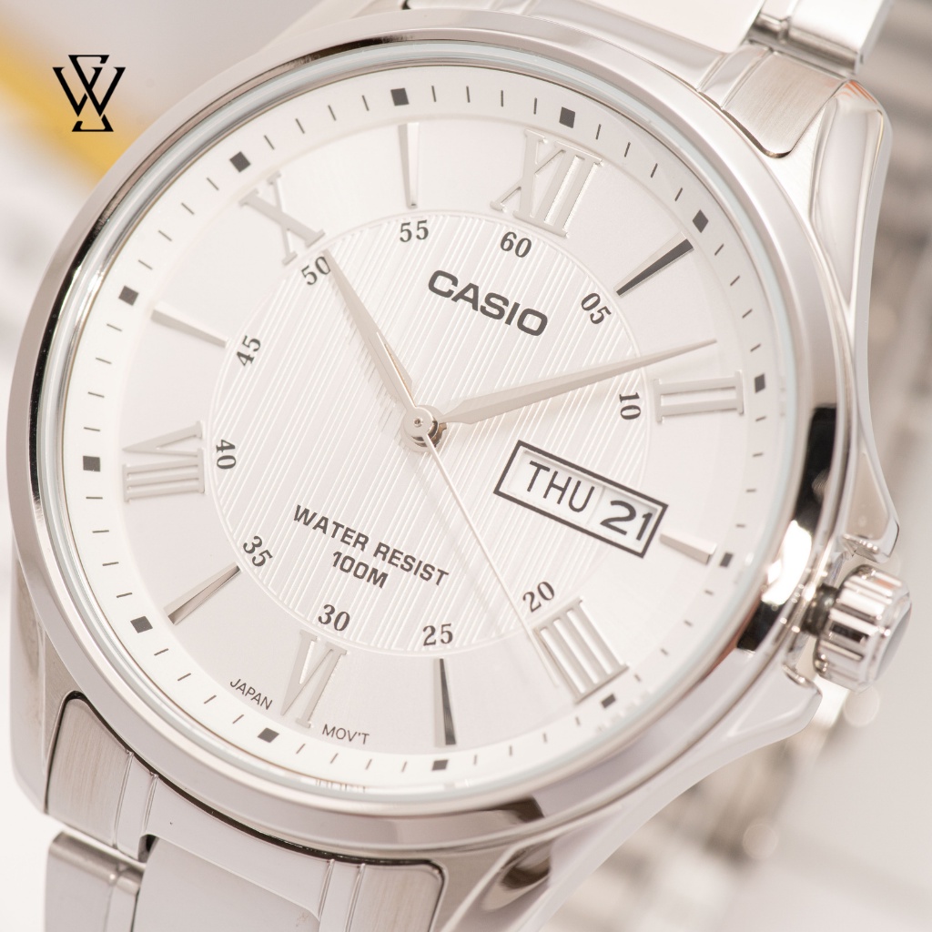 Đồng Hồ Quartz Nam Casio WATCHSTORE MTP-1384D-7A Thiết Kế Kính Khoáng 41mm, Dây Kim Loại, Vỏ Thép Không Gỉ
