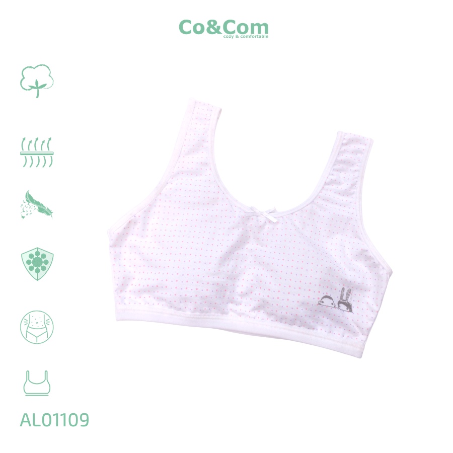 Áo Lá Học Sinh Cho Bé Gái 35-43 Kg Cotton Co&amp;Com AL01109 2 Lớp Có Đệm Mỏng Thoáng Khí Thấm Hút Tốt