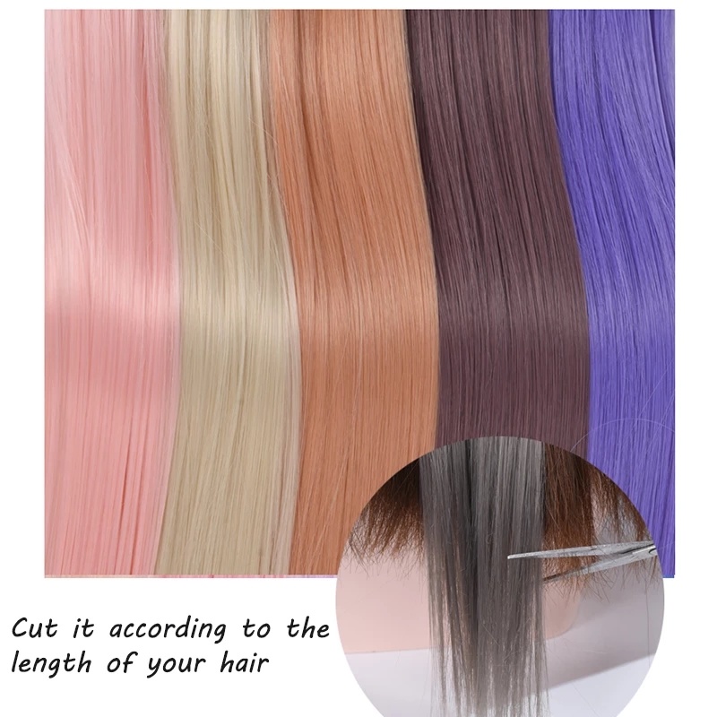 Kẹp tóc giả nữ dài thẳng màu ombre cá tính