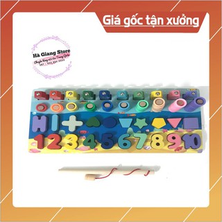 Bảng Đếm Số Kèm Hình Khối Và Câu Cá Cho Bé