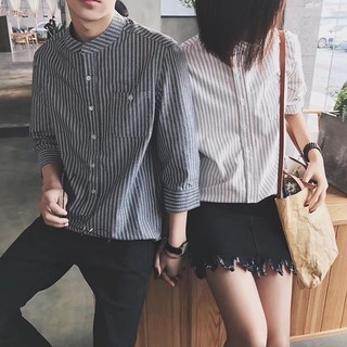 Áo Sơ Mi Đũi Kẻ Sọc Cổ Tàu thanh lịch ASMB2 Sumio