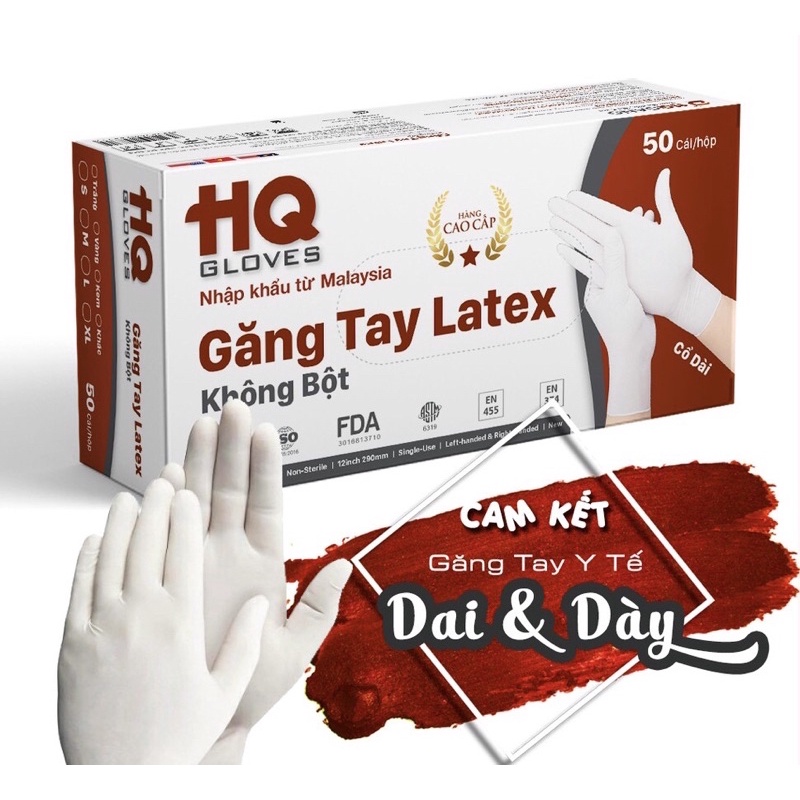 [Mã 267FMCGSALE giảm 8% đơn 500K] Găng tay y tế Latex không bột cao cấp (Hộp 50 cái)