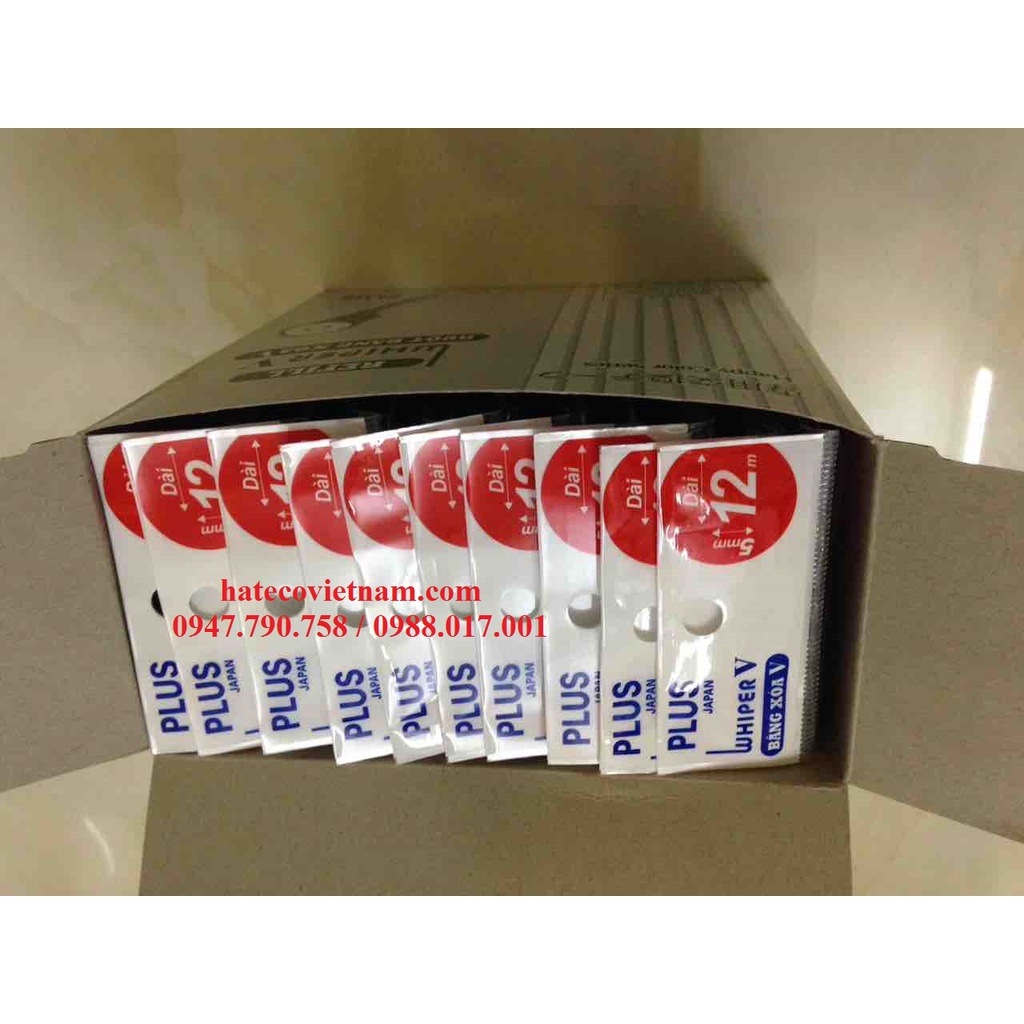 Hộp 10 chiếc Ruột băng xóa to PLus WH 105TR, 12m - Ruột xóa kéo khô