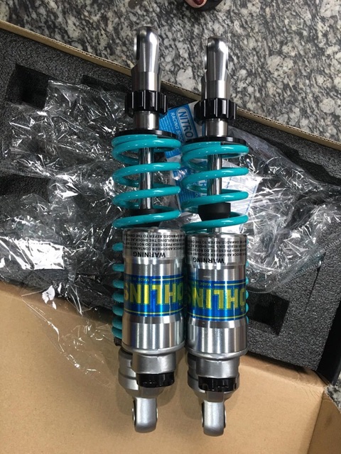 Phuộc sau Ohlins xanh nitron bình dầu sirius wave_Dochoixemaynhapkhau