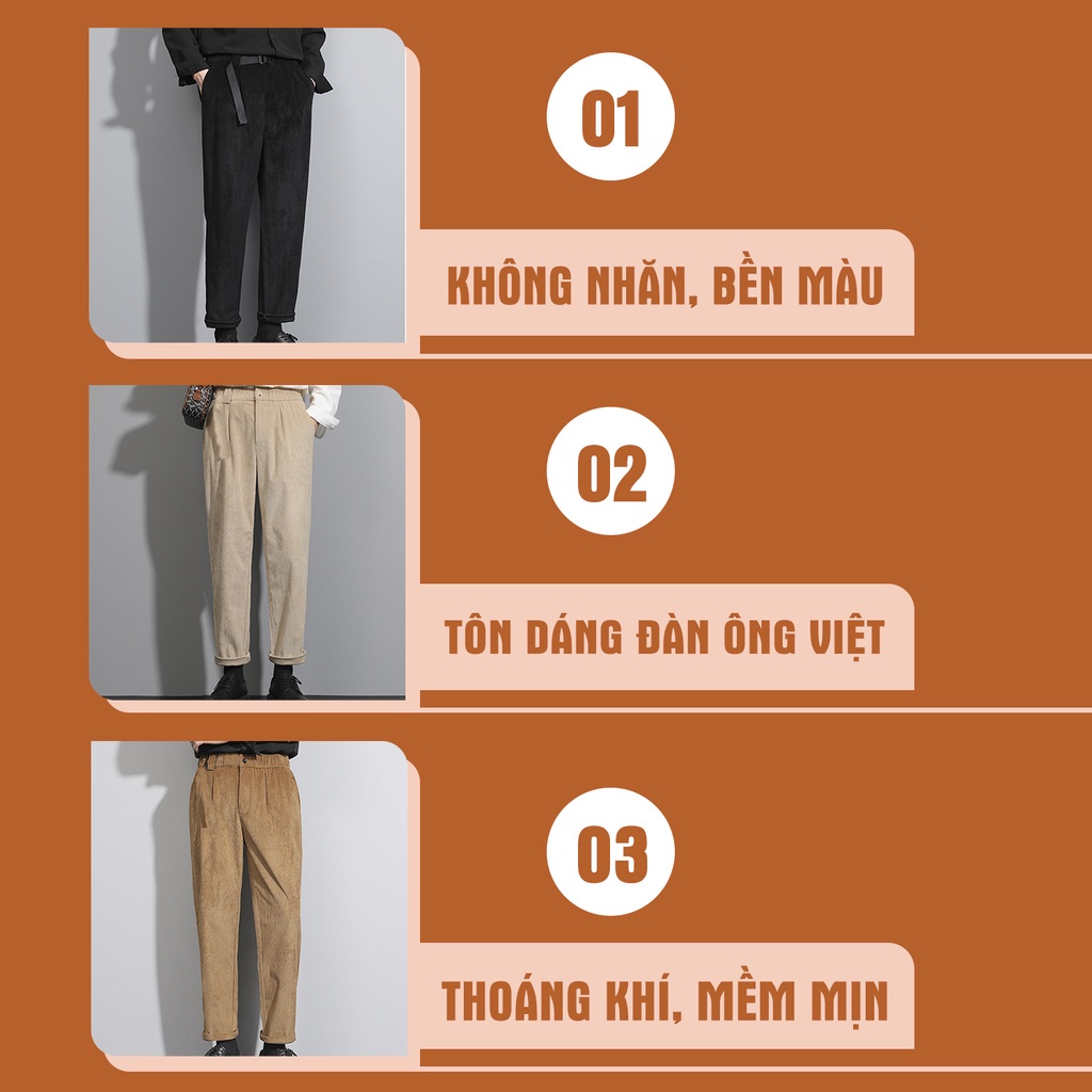 Quần Baggy Nhung Tăm Hàn Quốc Chất Nhung Tăm Phong Cách Trẻ Trung, Năng Động  Q41