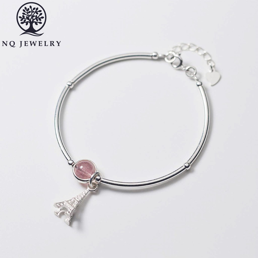 Lắc bạc phối charm tháp eiffel - NQ Jewelry