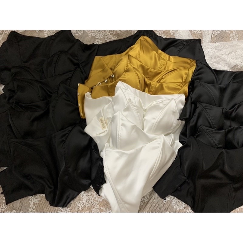 Áo Corset Cúp Định Hình Vòng Ngực Cực Đỉnh - Áo Ống Có Mút Ngực Màu Đen May Lộn 2 Lớp - Siêu Tôn Dáng Hack Eo Thon