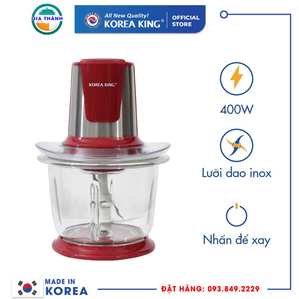 Máy xay thịt 1Lit, 1.5Lit Công suất 400w Chính hãng Korea King, Xay đa năng mọi loại thịt, gia vị hành tỏi ớt.