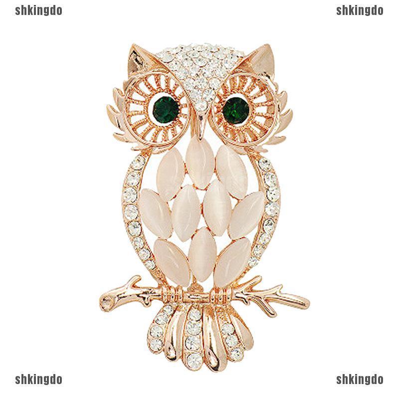 Ghim cài áo hình chim cú đính đá xinh xắn