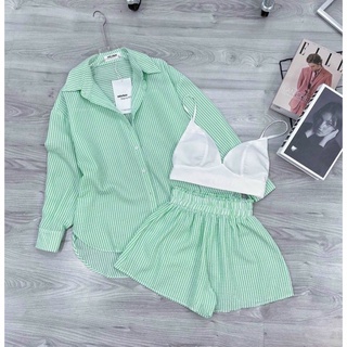 Sét Sơ Mi. đồ đi biển Bigsize Kim Ngân Tặng Kèm Bra Bigsize 55kg Đến 100kg  đồ đi biển