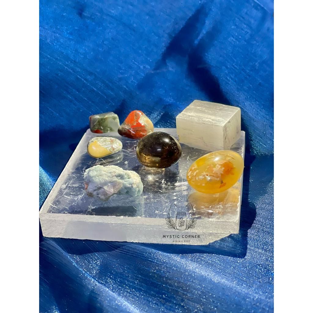 Set đá may mắn cho Song Ngư, đá thạch anh, đá thanh tẩy bài Tarot, đá phong thuỷ